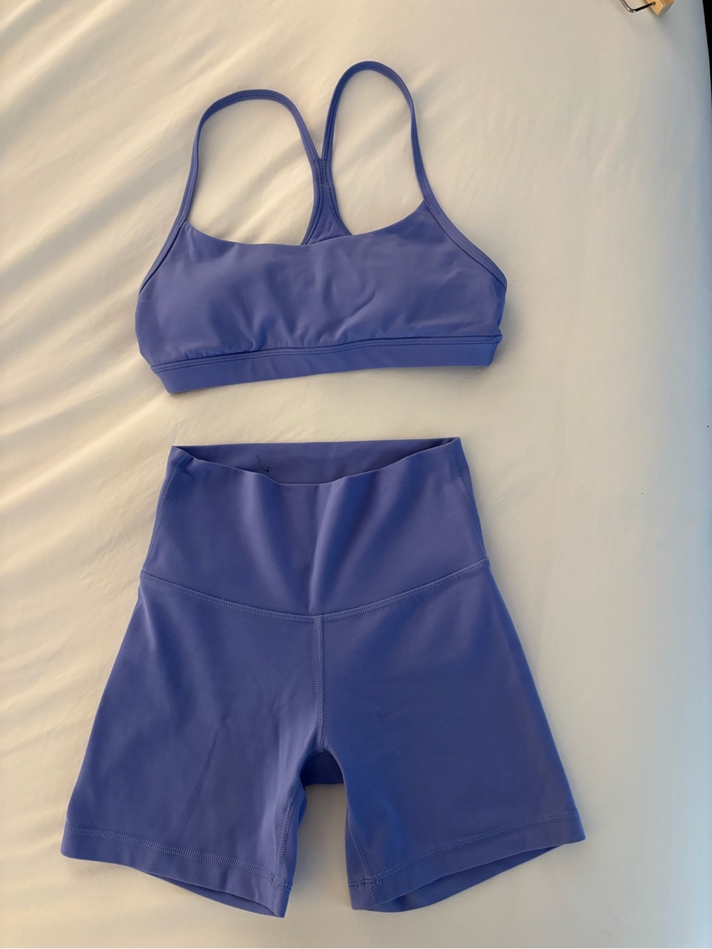 Aritzia Lavender Purple Sports Bra (Small) & High-Waist Bike Shorts (XS) Set
